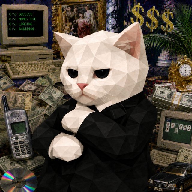 CATSDAQ token — a serious cat in a suit